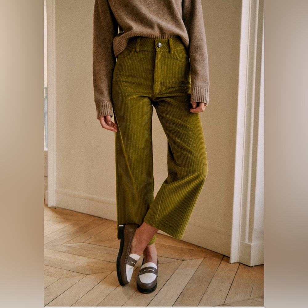 Sezane Le Crop Meadow Green - Size 16